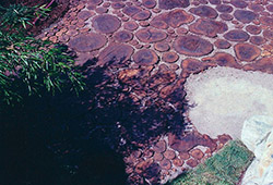 Patio and Walkways: Unique Real Wood Patio