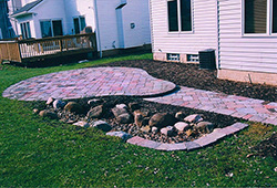 Patio and Walkways: Tumbled Paver Walkway