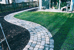 Patio and Walkways: Tumbled Paver Walkway